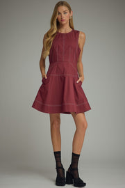 Entro Women's Sleeveless Mini Dress - Merlot