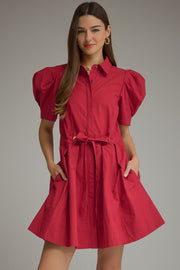 Entro Women's Scarlett Puff Sleeve Mini Dress
