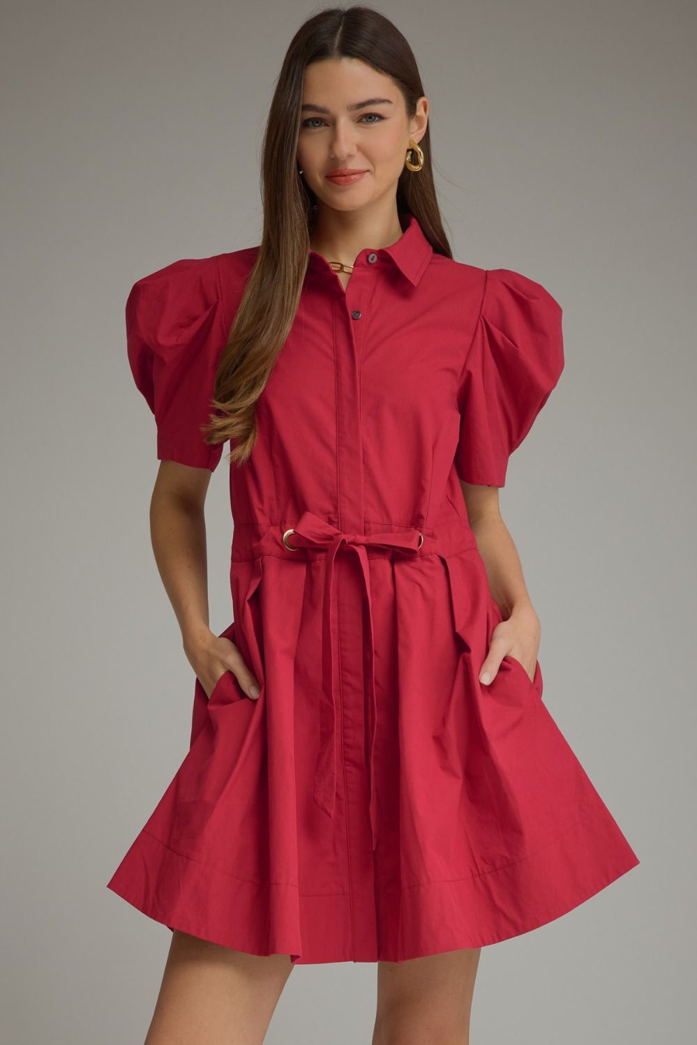 Entro Women's Scarlett Puff Sleeve Mini Dress
