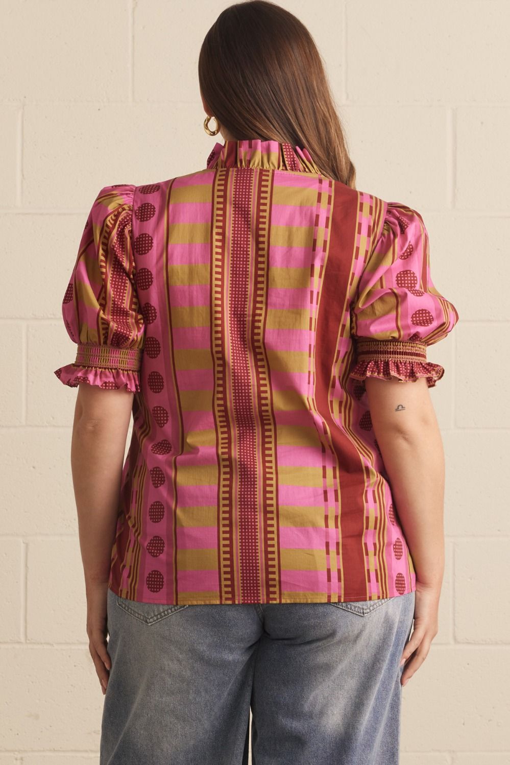 Entro Plus Size Women's Puff Sleeve Top