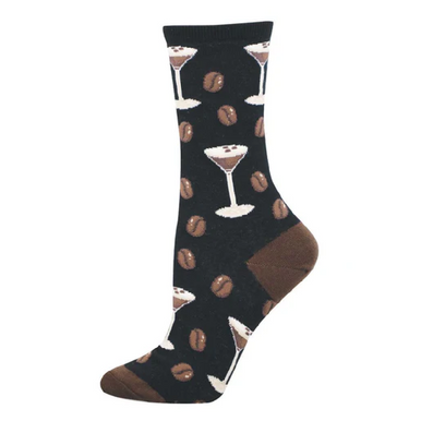 Socksmith Women's Espresso Martini Crew Socks – Black