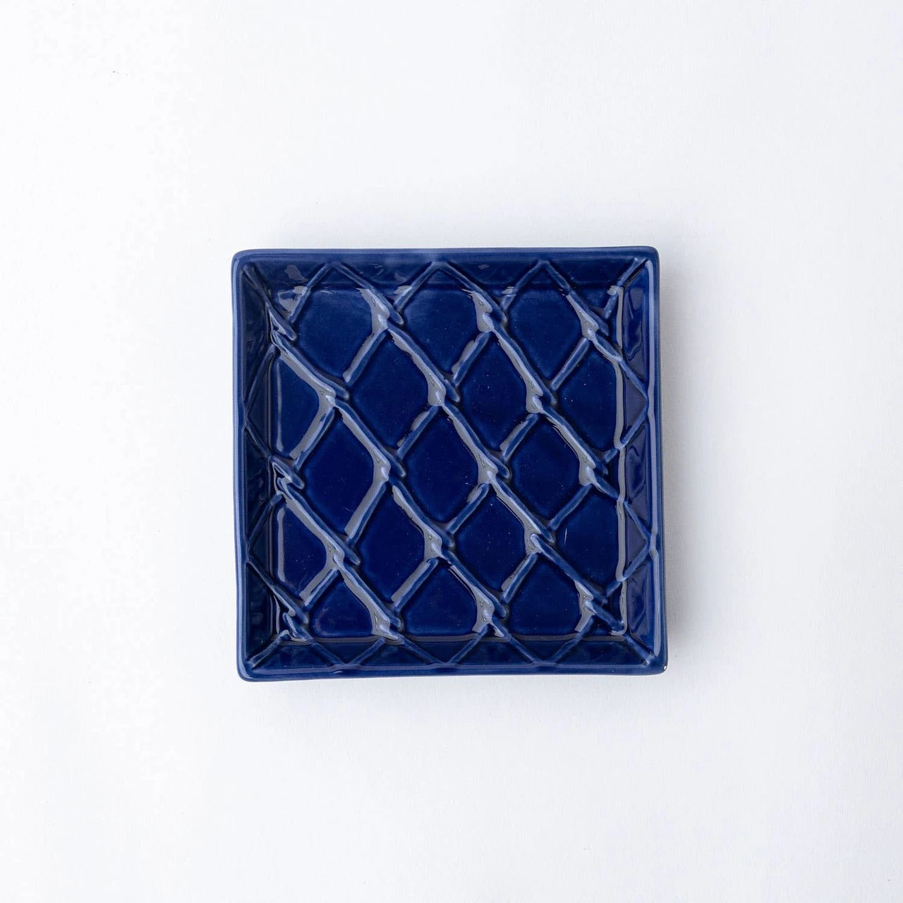 8 Oak Lane Navy Textured Beverage Napkin Tray