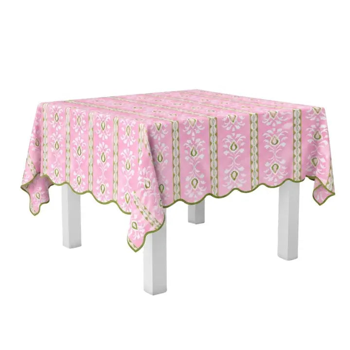 Laura Park Rosemary Stripe Pink Square Game Tablecloth
