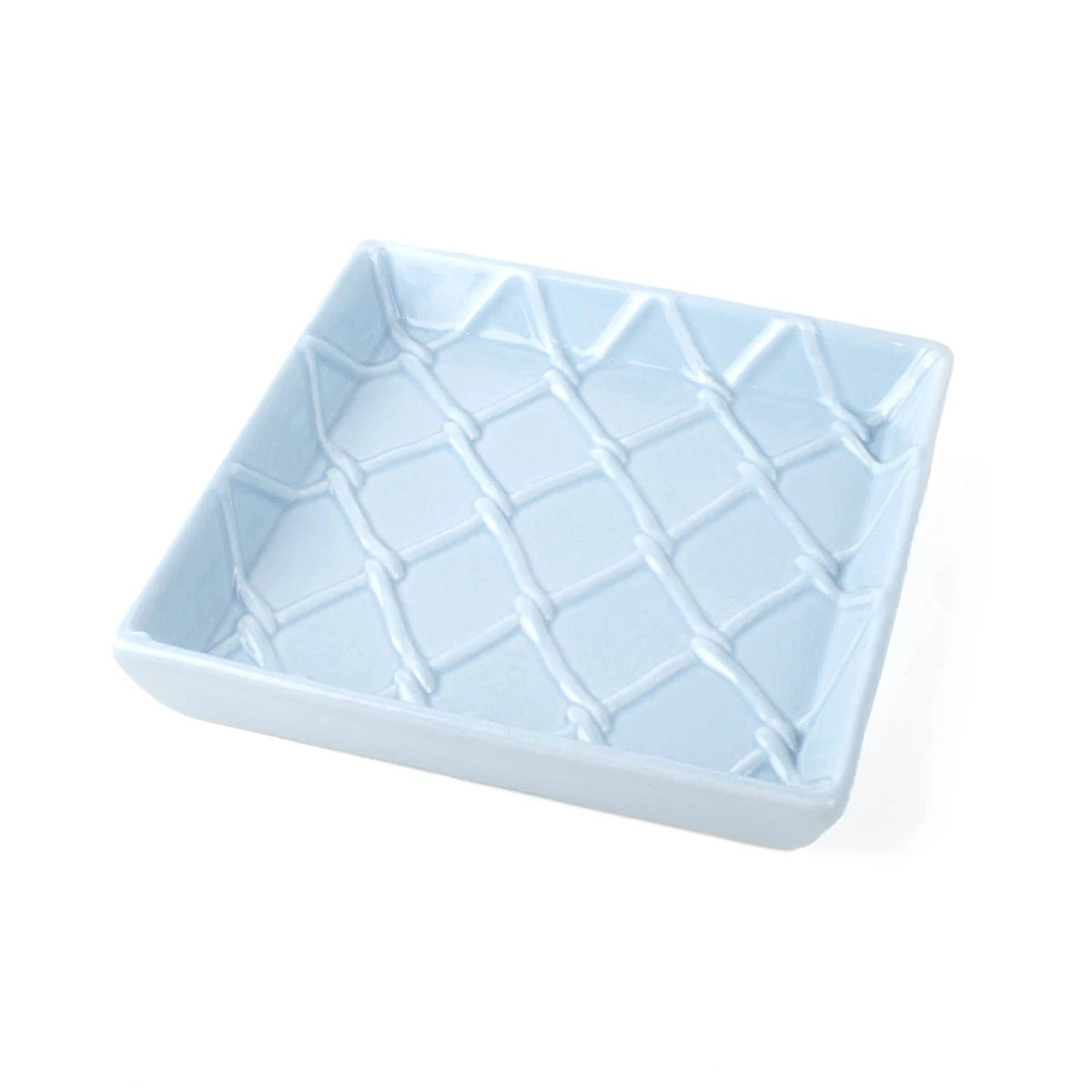 8 Oak Lane Blue Textured Beverage Napkin Tray