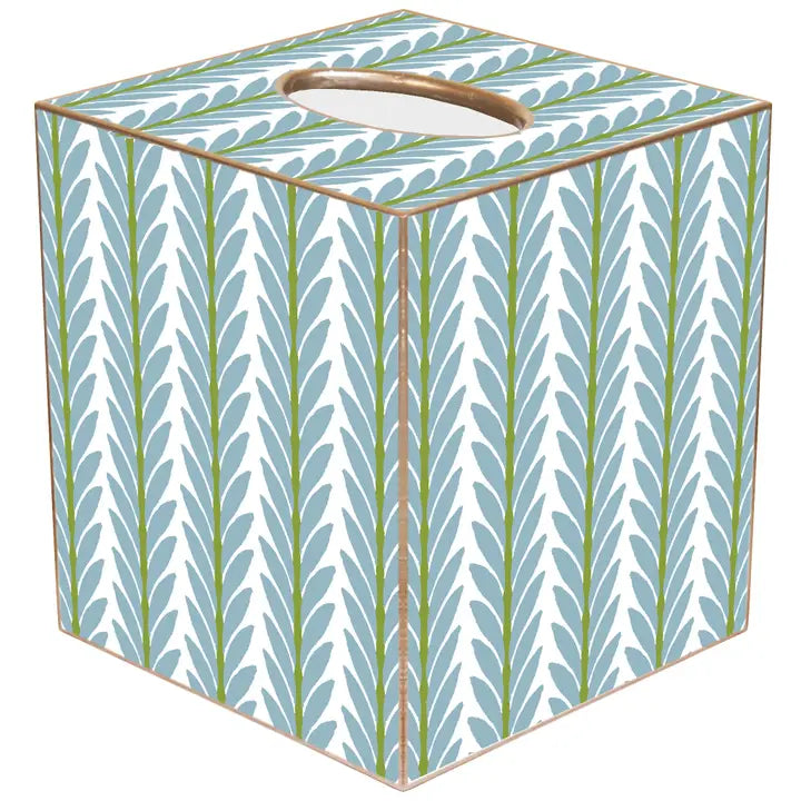 Laura Park Frond French Blue Tissue Box Cover