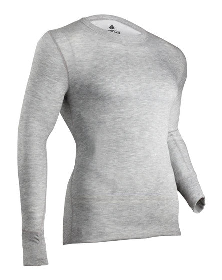 Indera Men's 2 Layer Merino Performance Crew Grey