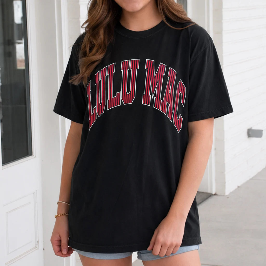 Lulu Mac Women's Georgia Stripe Black Tee