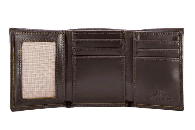 Zep-Pro Men's Trifold Old School Camo Leather Wallet - Bass