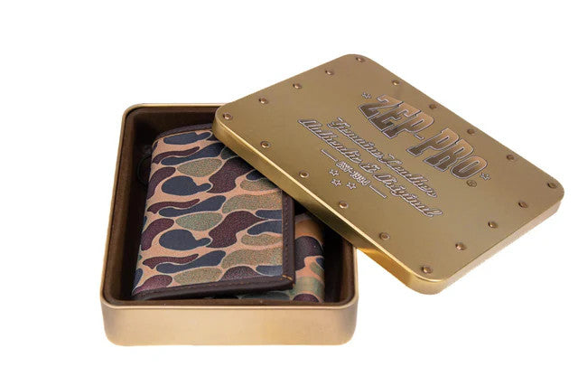 Zep-Pro Men's Trifold Old School Camo Leather Wallet - Lab