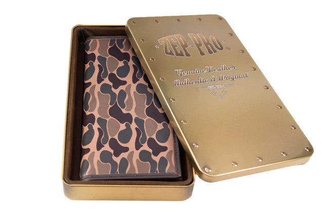 Zep-Pro Men's Secretary Old School Camo Leather Wallet - Buck