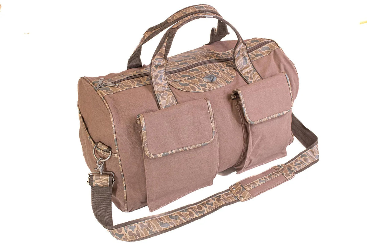 Zep-Pro Mallard Brown Waxed Canvas Old School Camo Weekender Bag