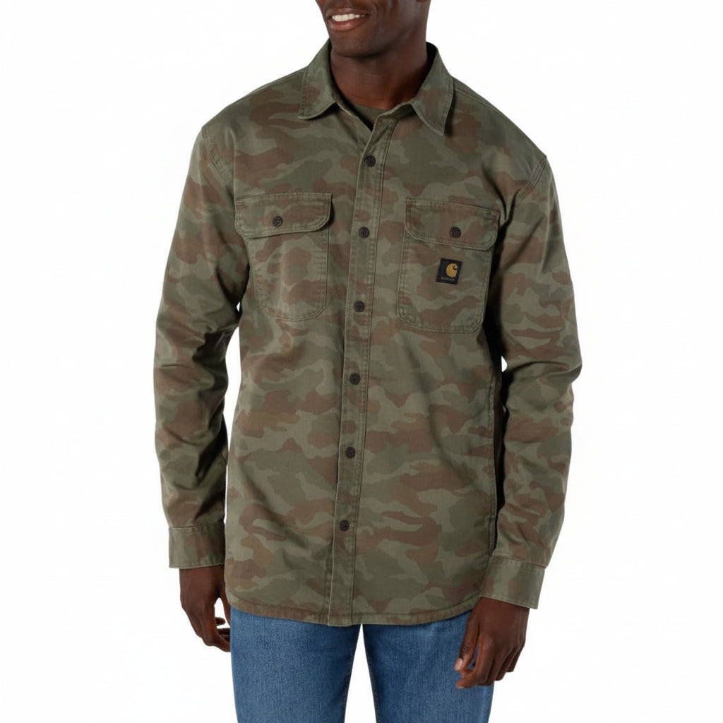 Carhartt Rugged Flex Relaxed Fit Canvas Fleece Lined Shirt Jac