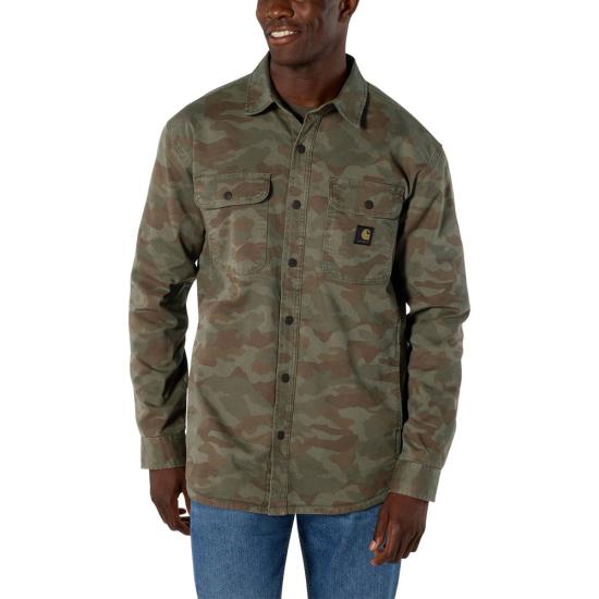 Carhartt Rugged Flex Relaxed Fit Canvas Fleece Lined Shirt Jac