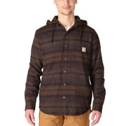 Carhartt Men's Rugged Flannel Fleece Lined Hooded Shirt Jac