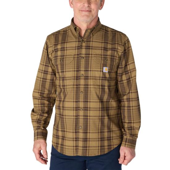 Carhartt Loose Fit Midweight Chambray Long-Sleeve Plaid Shirt