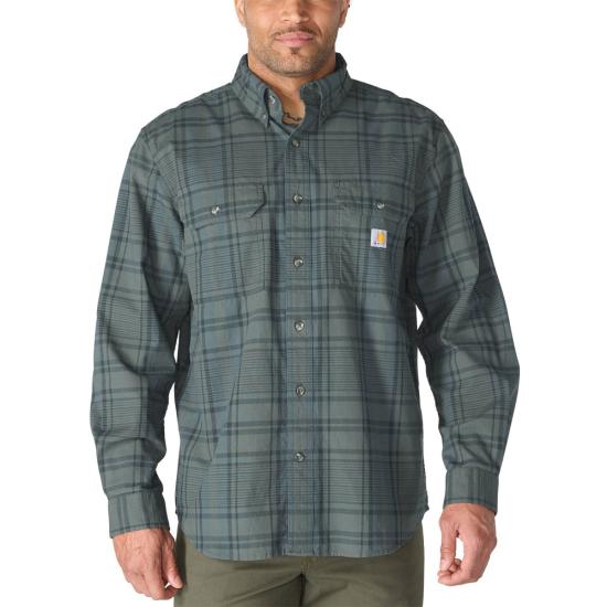 Carhartt Loose Fit Midweight Chambray Long-Sleeve Plaid Shirt