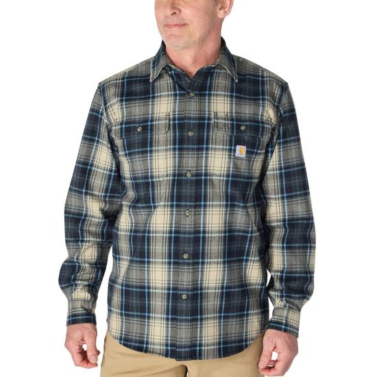 Carhartt Men's Loose Fit Heavyweight Flannel Long-Sleeve Plaid Shirt