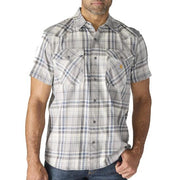 Carhartt Men's Montana Bozeman Relaxed Short Sleeve Plaid Shirt - Carhartt Grey