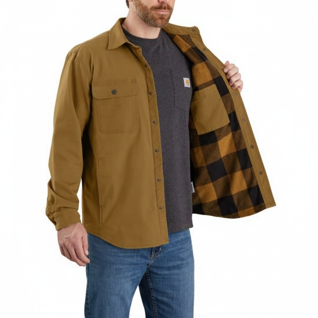 Carhartt Rugged Flex Relaxed Fit Canvas Fleece Lined Shirt Jac