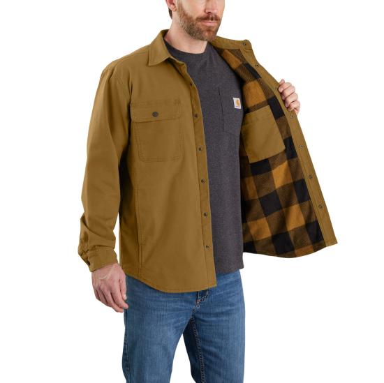 Carhartt Rugged Flex Relaxed Fit Canvas Fleece Lined Shirt Jac
