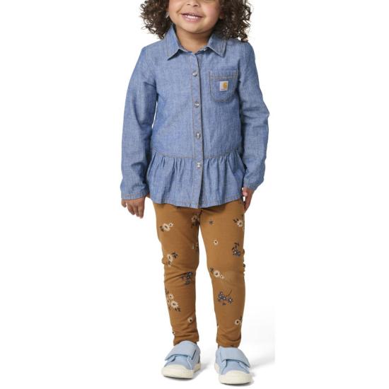 Carhartt Girls Long-Sleeve Chambray Top and Legging Set