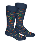 Brown Dog Socks Wood Duck Crew Socks - Insignia Blue