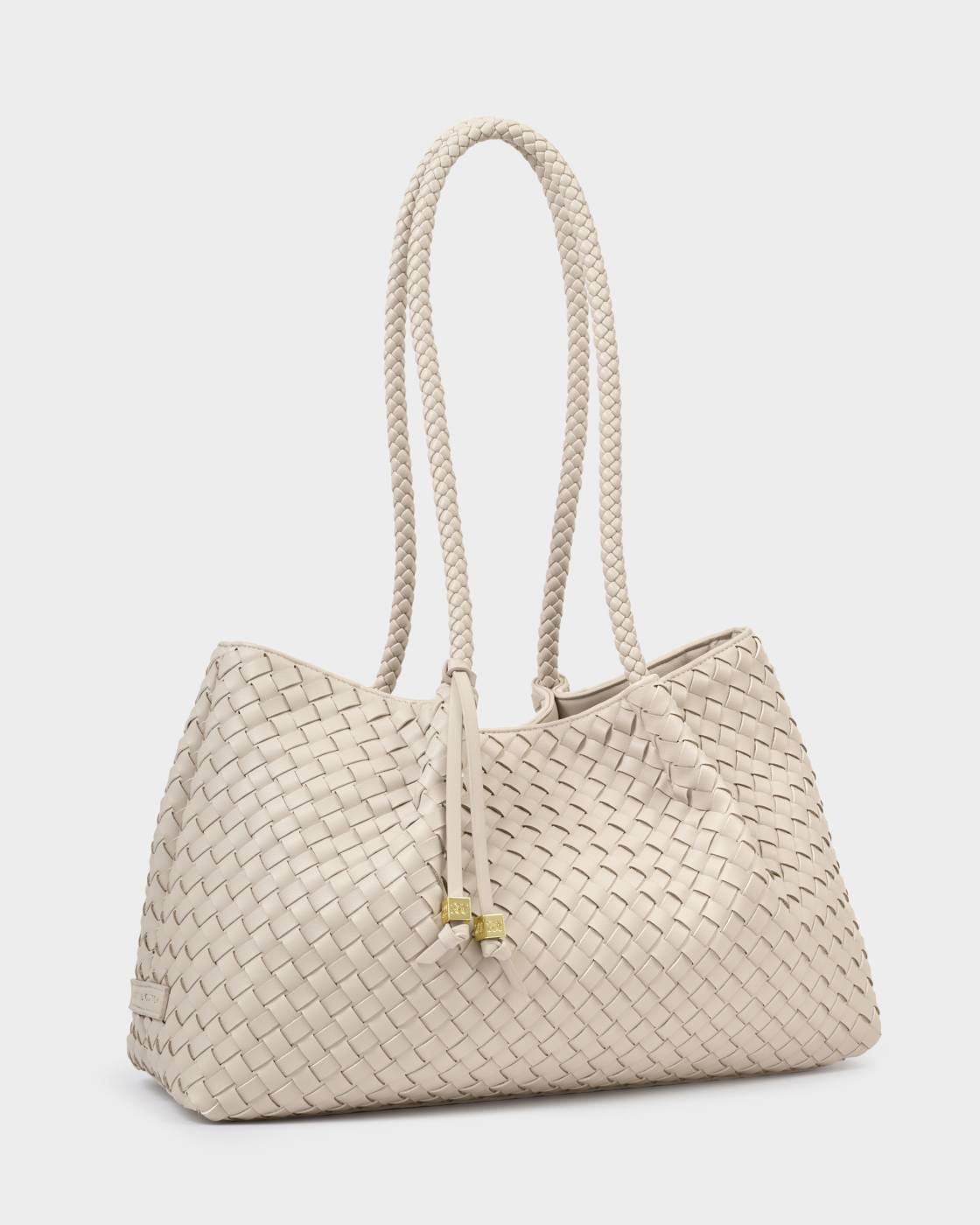Katie Loxton Nova Hand Woven Small Shoulder Tote - Oyster