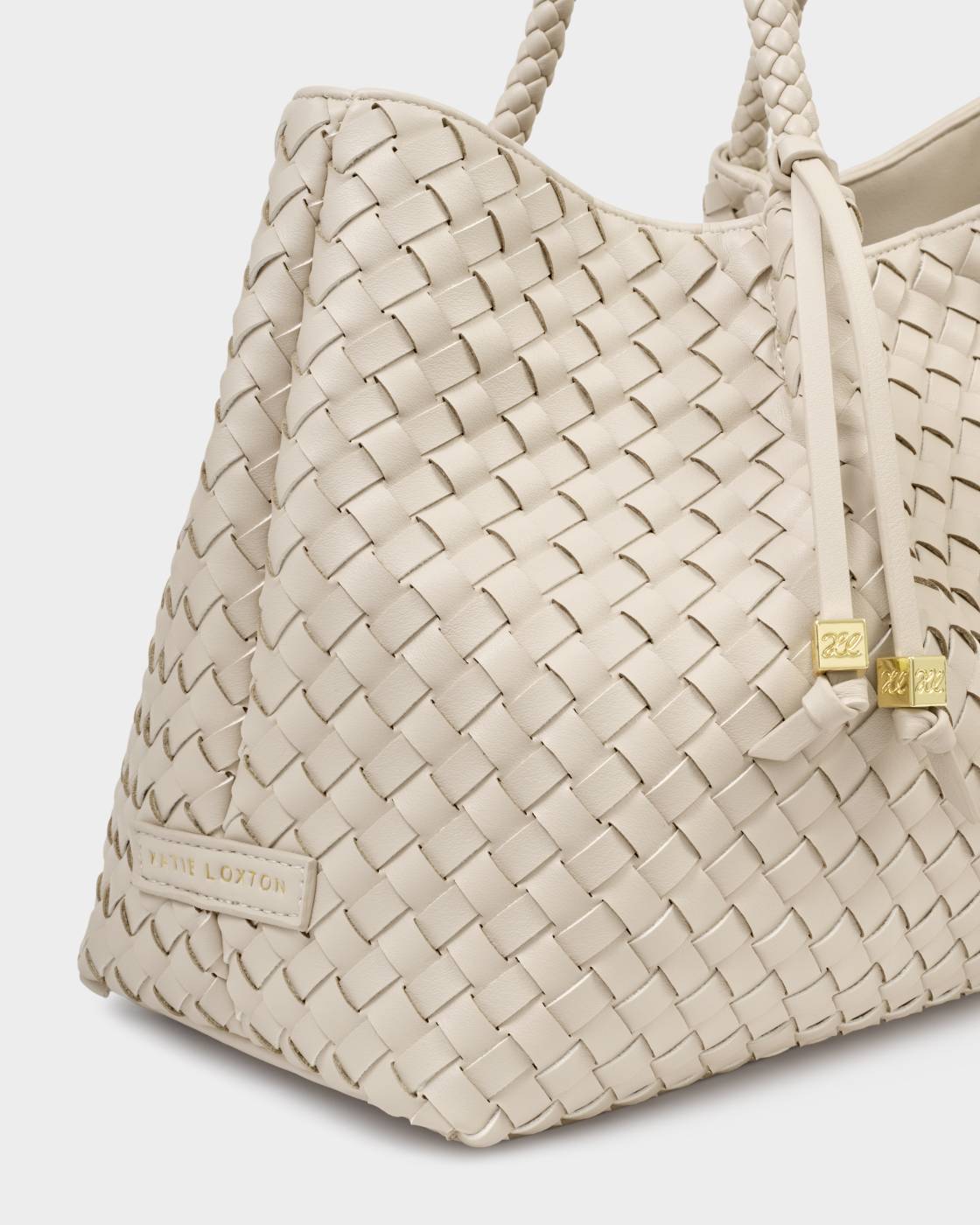 Katie Loxton Nova Hand Woven Small Shoulder Tote - Oyster