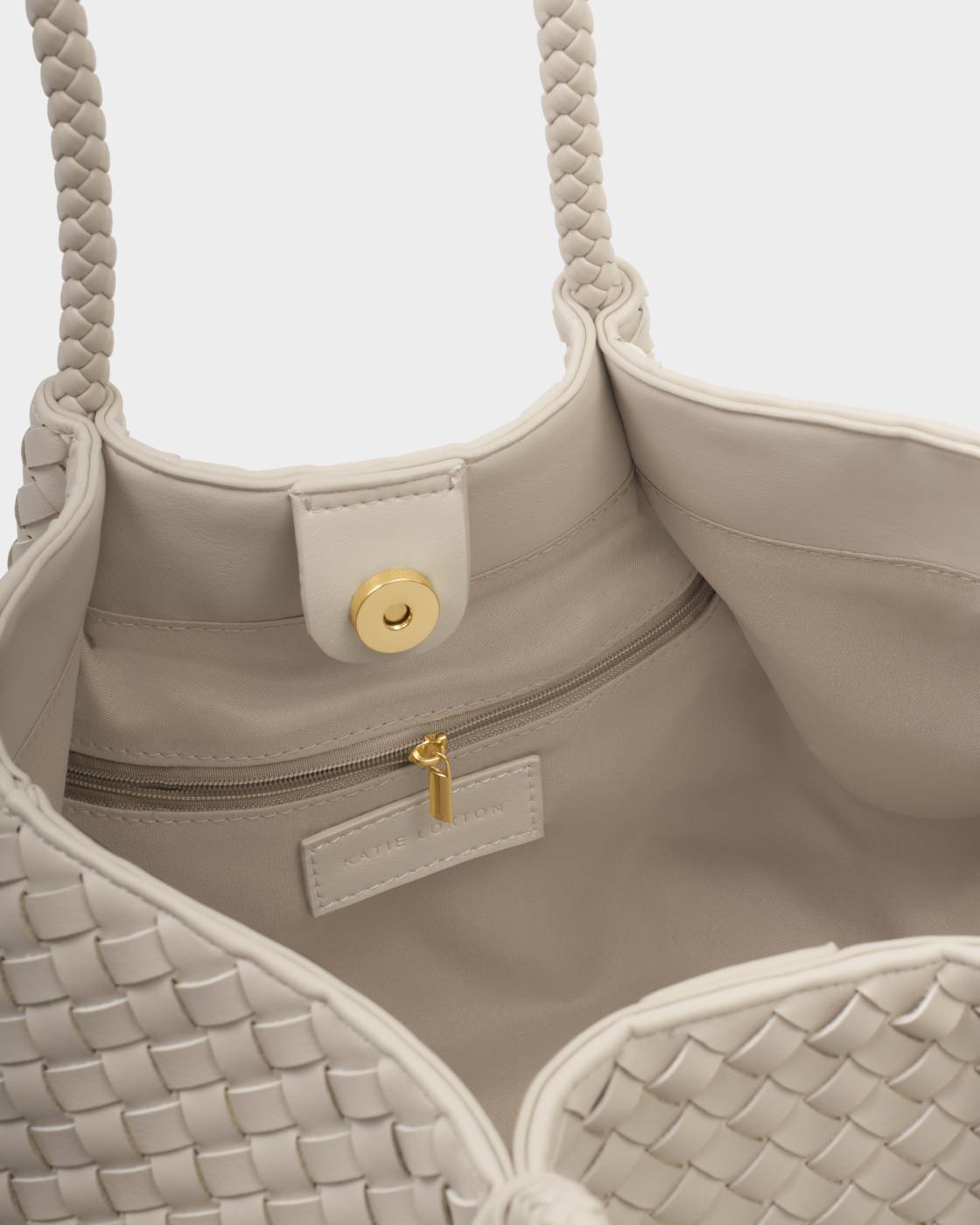 Katie Loxton Nova Hand Woven Small Shoulder Tote - Oyster