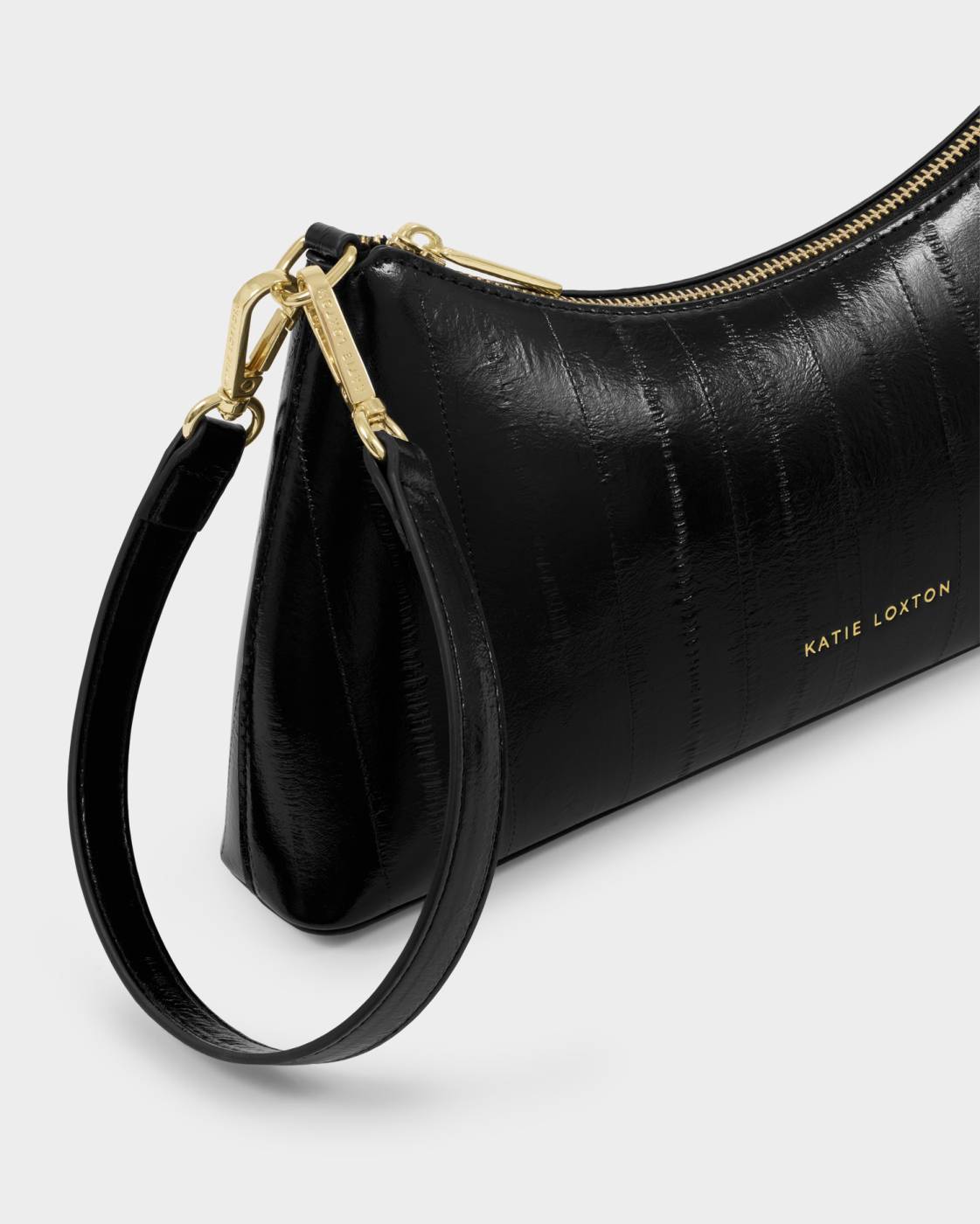 Katie Loxton Miley Small Shoulder Bag - Black Eel