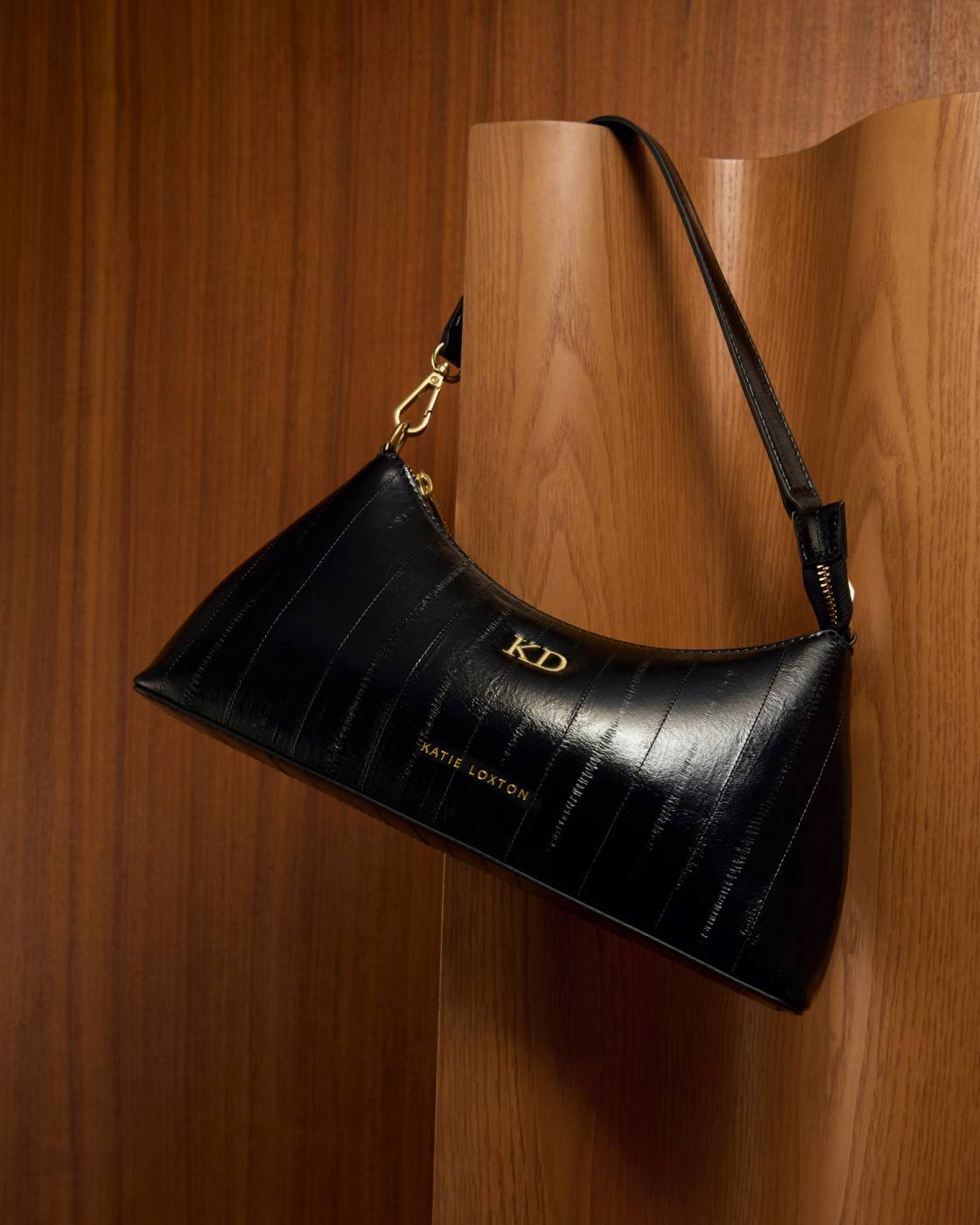 Katie Loxton Miley Small Shoulder Bag - Black Eel