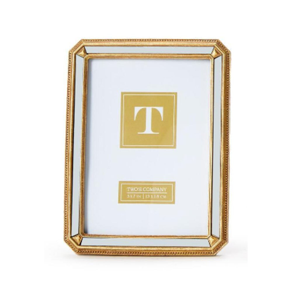 Two's Company 5x7 Beveled Mirror Photo Frame