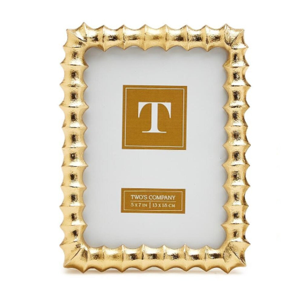 Two's Company 5x7 Gold Wave Photo Frame