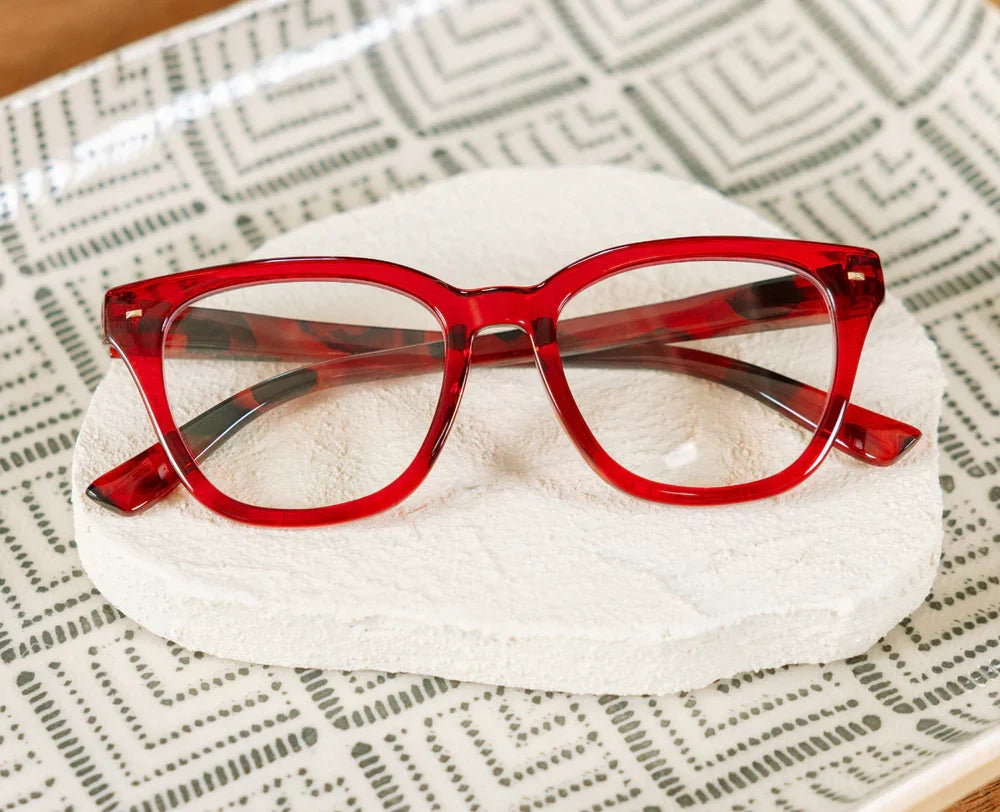 Peepers Lenora Blue Light Reading Glasses – Red & Fire Tortoise
