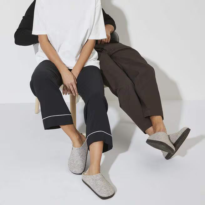 Birkenstock Zermatt Shearling Slippers - Light Grey