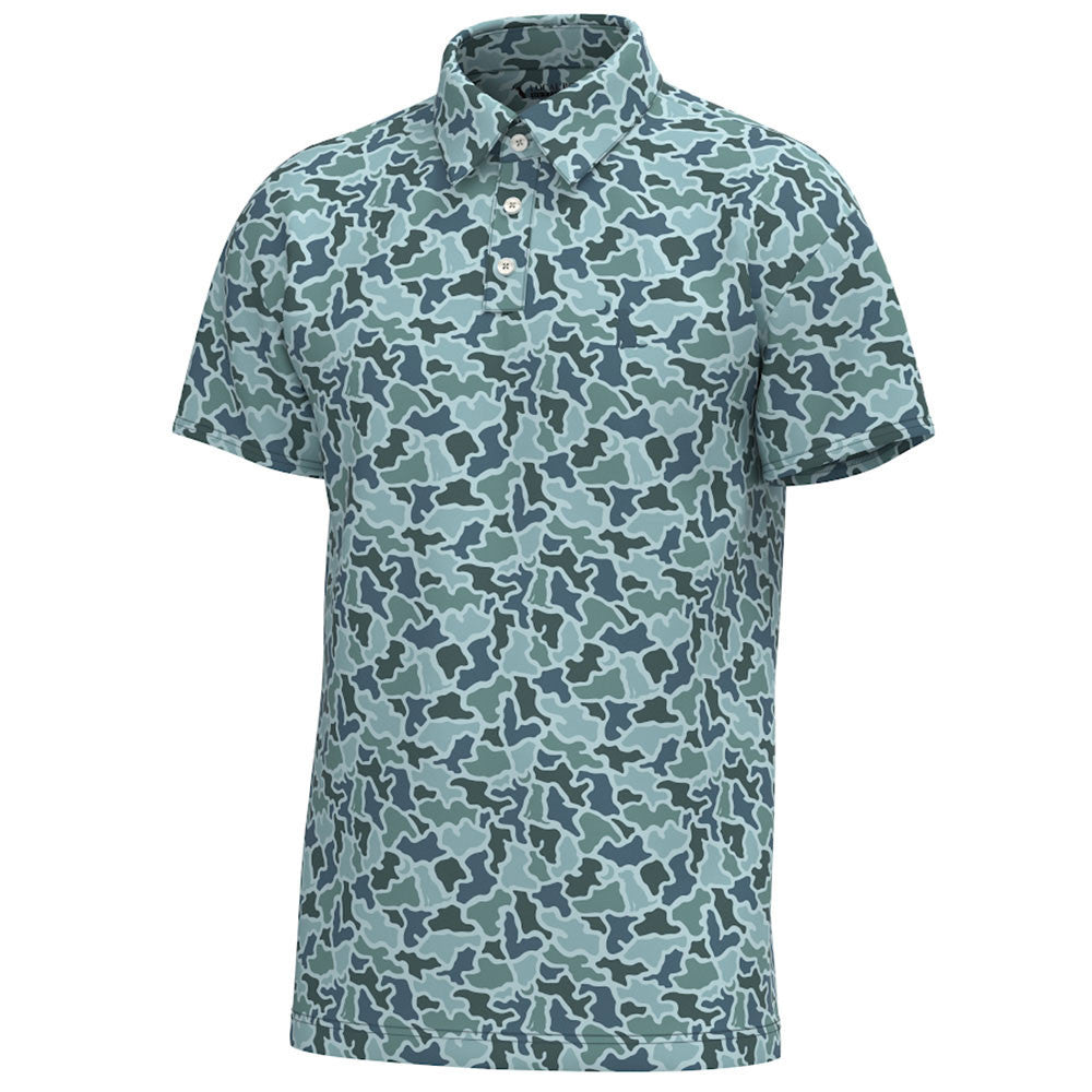 Local Boy Men's Dirty Myrtle Polo - Blue Dog & Moon Camo
