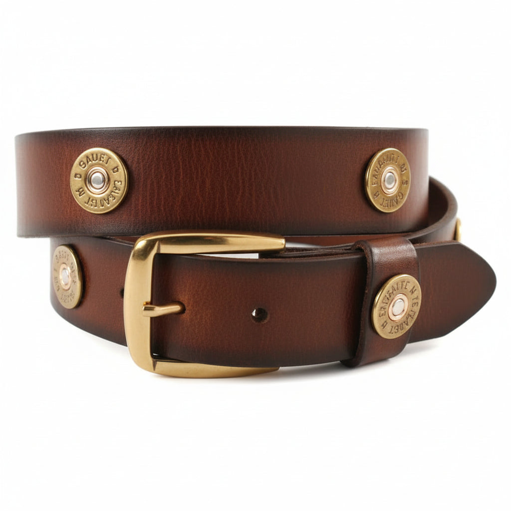 Nocona Men's Shotgun Shell Accent Brown Leather Belt