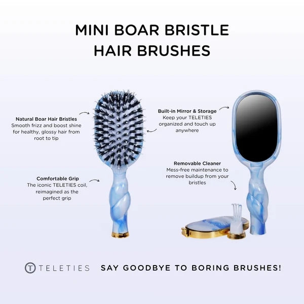 Teleties Mini Boar Bristle Hair Brush - Tide & True