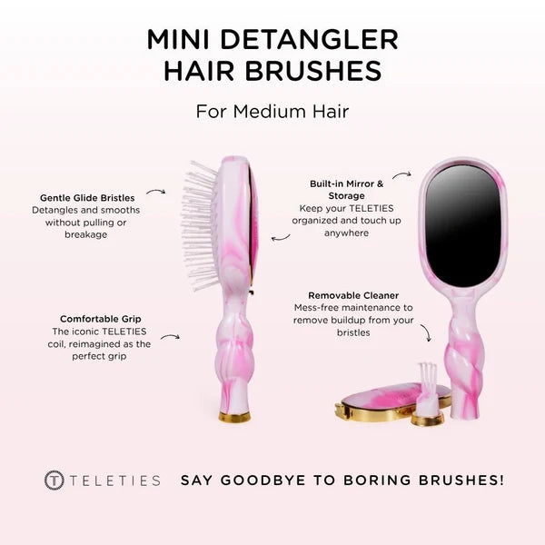 Teleties Mini Detangler Hair Brush for Medium Hair - Pinch Me!