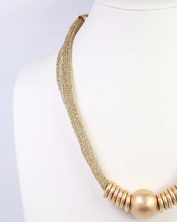 Caroline Hill Ludington Statement Necklace Worn Gold