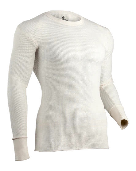 Indera Men's Traditional Waffle Crew  Natural