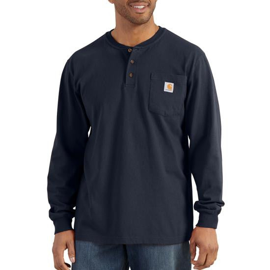 Carhartt Long Sleeve Henley T-Shirt-Navy