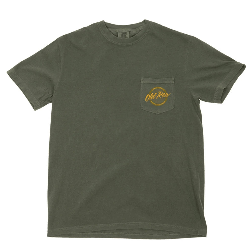 Ole Row Men's Circle Logo Pocket Tee - Moss