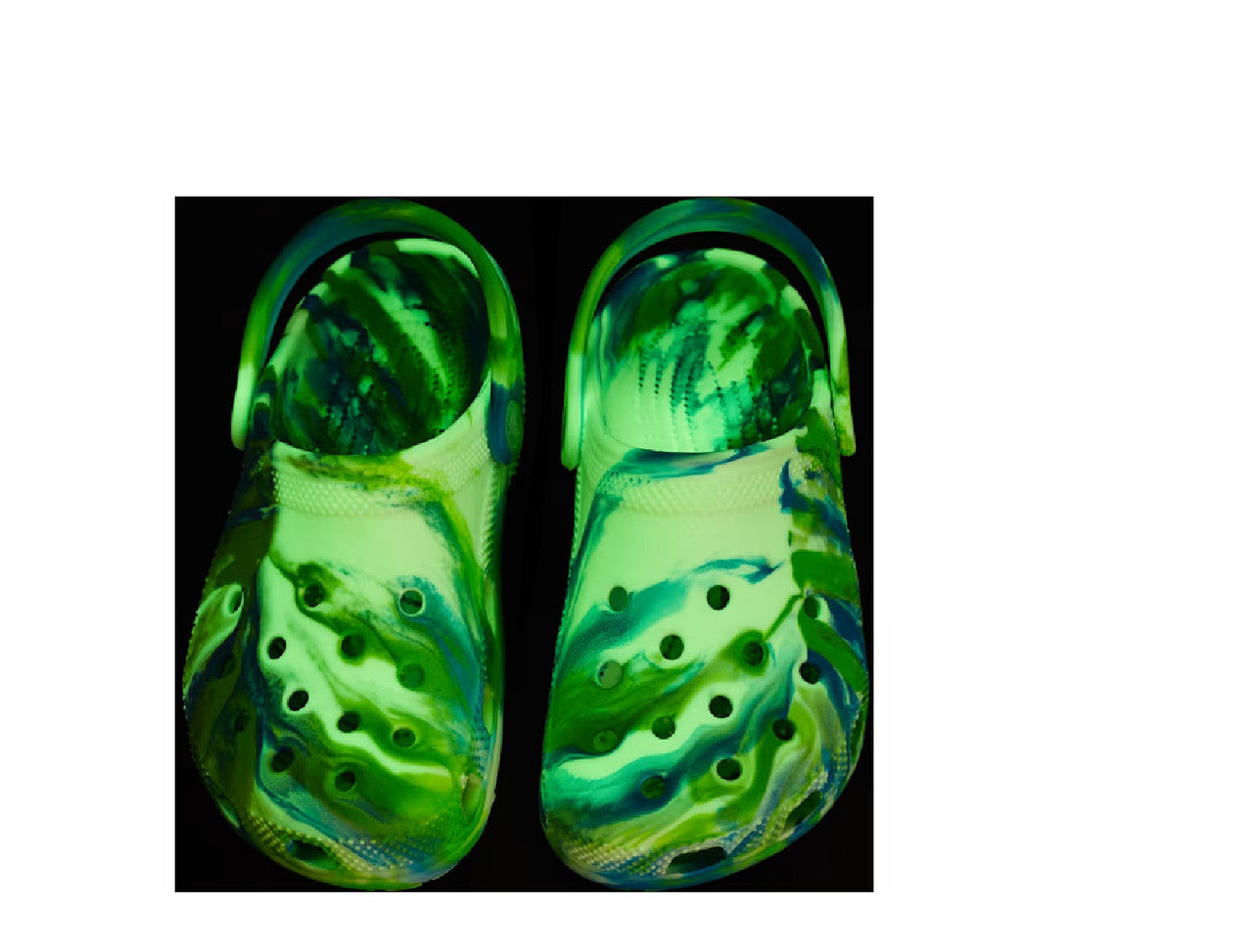 Crocs Kids' Classic Glow-in-the-Dark Marbled Clog - Prep Blue/Multi