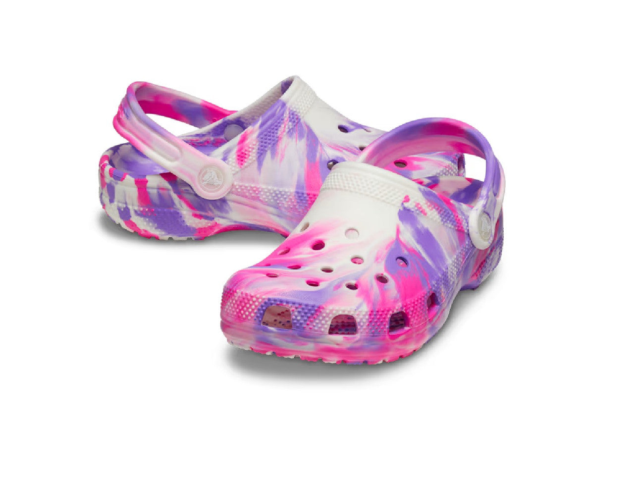 Crocs Kids' Classic Glow-in-the-Dark Marbled Clog - Pink Crush/Multi