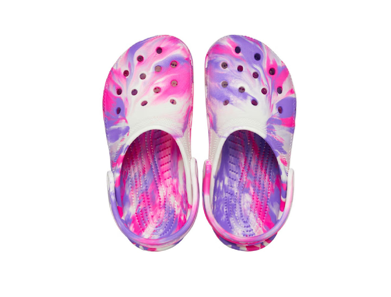 Crocs Kids' Classic Glow-in-the-Dark Marbled Clog - Pink Crush/Multi