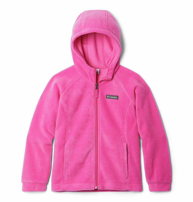 Columbia Girls’ Benton Springs II Hooded Fleece Jacket-Pink Ice