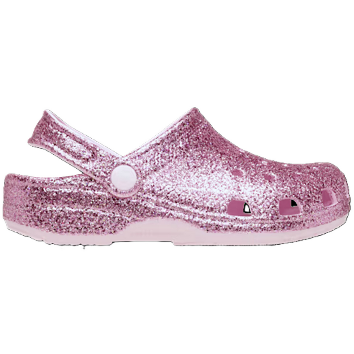 Crocs Toddler Girls' Classic Chunky Glitter Clog – Pink Milk