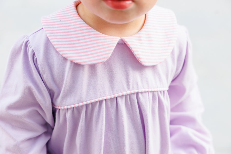 Trotter Street Kids Infant Girl's Abigail Romper - Lavender/Light Pink