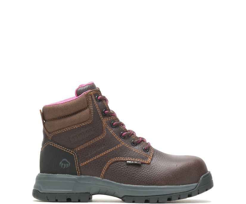 Wolverine Women's Piper Waterproof Composite-Toe 6" Work Boot-Brown